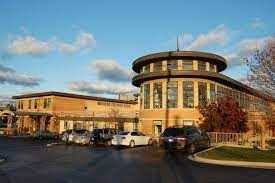 Modern brick civic building, Morton Grove, Illinois
