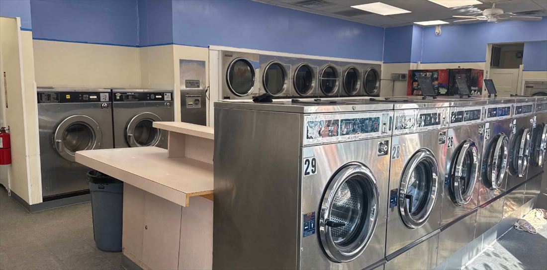 Commercial washers at Express Laundromat in Evanston, IL